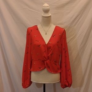 Wild Fable Red Peplum Blouse - Size M